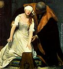 Grey Canvas Paintings - The Execution of Lady Jane Grey - detail